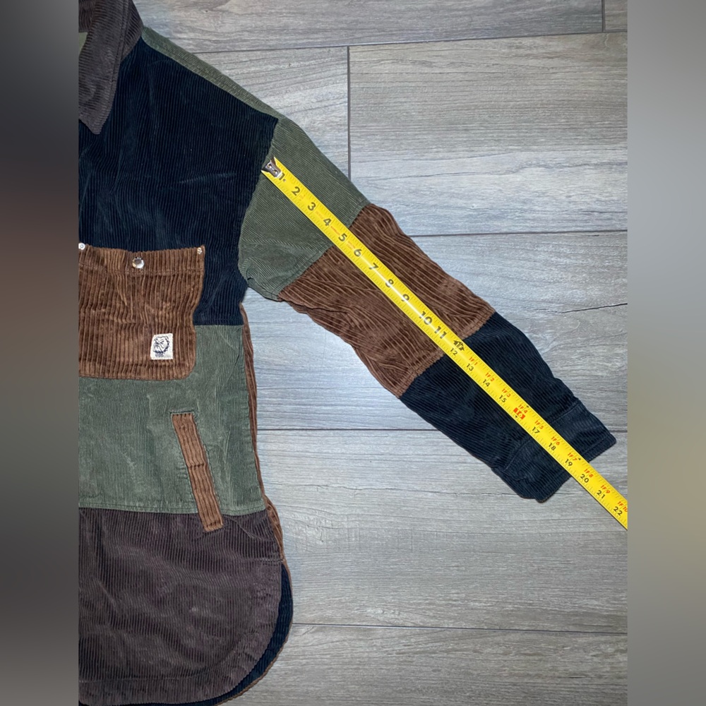 Euc 100% Cotton Bdg Neutral Patchwork Corduroy Sh… - image 8